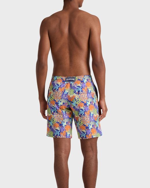 Vilebrequin Blue Long Stretch Swim Shorts Aquatic Life for men