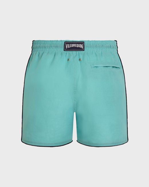 Vilebrequin Blue Linen Swim Trunks Solid - Swimwear - Mallorca - Green - Size M for men