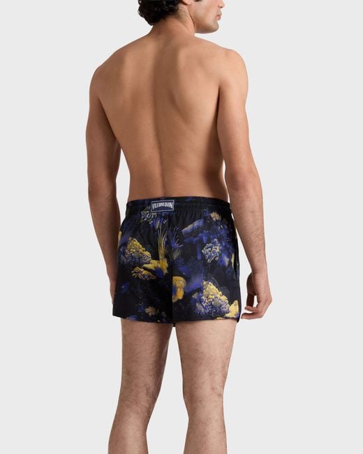Vilebrequin Blue Short Stretch Swim Trunks Coral Reef - Swimwear - Manta - Black - Size L for men