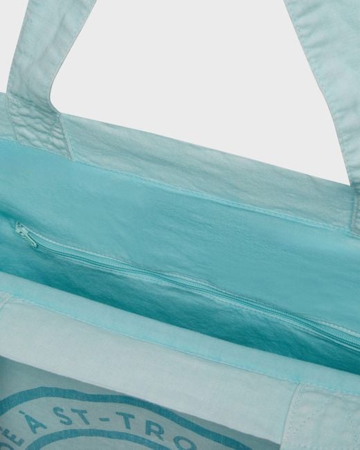 Vilebrequin Blue Linen Beach Bag Solid