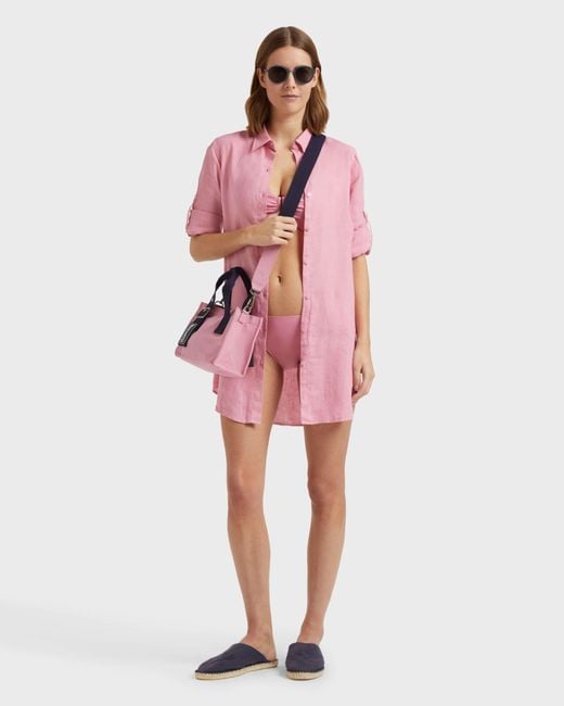 Robe Chemise En Lin Femme Unie Vilebrequin en coloris Pink
