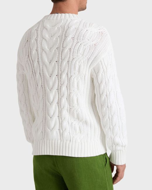 Vilebrequin Cable-knit Cotton Sweater - Pullover - Philippe - White - Size S for men