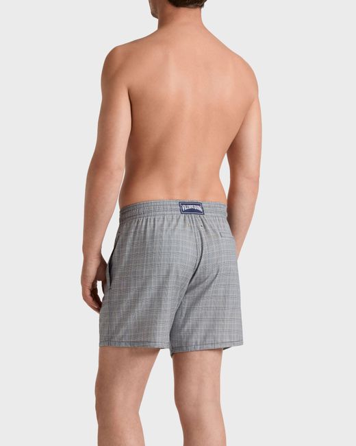 Vilebrequin Gray Ultrafine Wool Swim Shorts Prince Of Wales Check for men