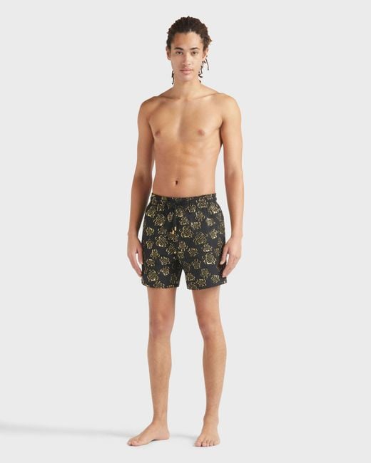 Vilebrequin Black Swim Shorts Ronde Des Tortues Jacquard for men