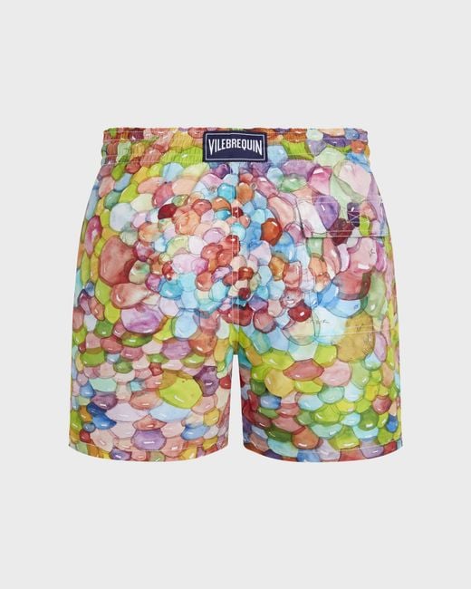Vilebrequin Swim Trunks Multi Bubbles - X Fabrice Hyber - Swimwear - Moorea - White - Size M for men