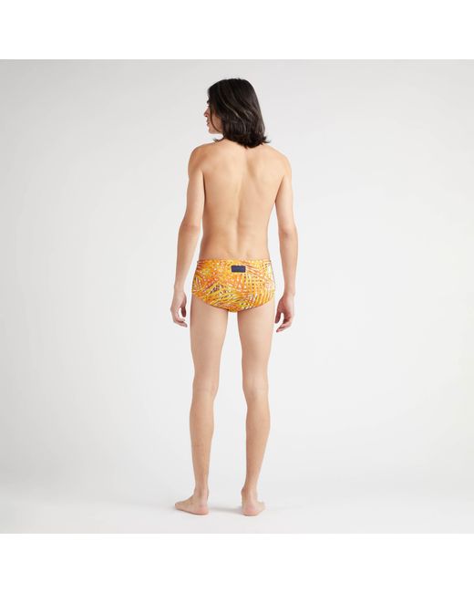 Vilebrequin Palm Leaves Badehose Für Herren in Orange für Herren