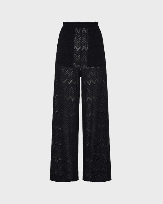 Vilebrequin Black Wide-Leg Pants Mesh