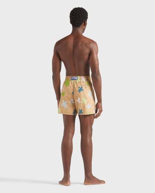 Vilebrequin Yellow Swim Shorts Embroidered Tortue Multicolore for men