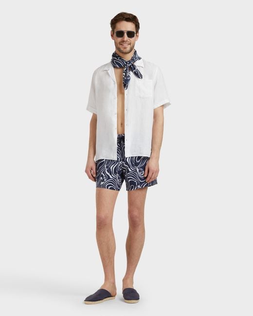 Vilebrequin Stretch Short Swim Shorts Orcas - Swimwear - Moorise - Blue - Size S for men