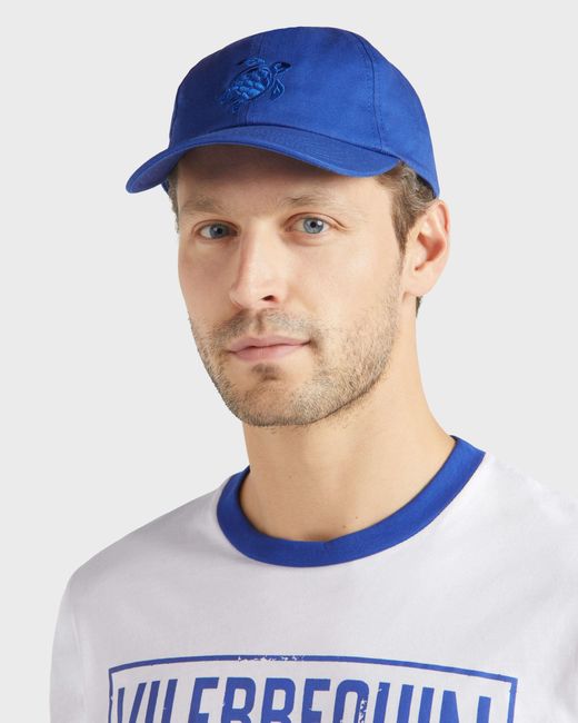 Vilebrequin Blue Solid Cap Turtle Embroidery