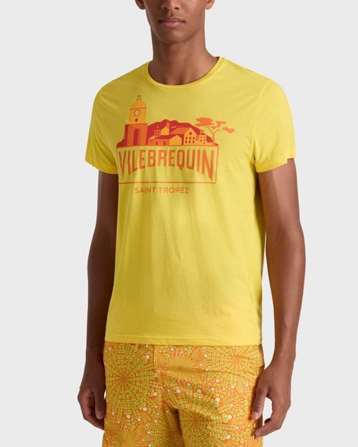 Vilebrequin Yellow Organic Cotton T-Shirt City for men