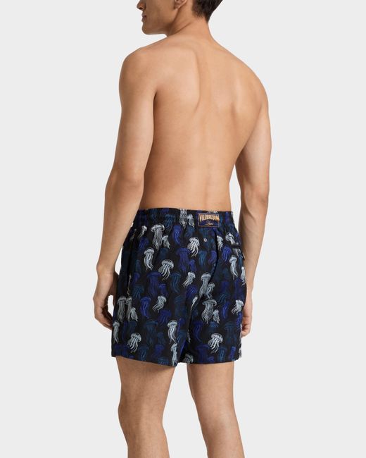 Vilebrequin Blue Embroidered Swim Shorts Jellyfish Dance for men