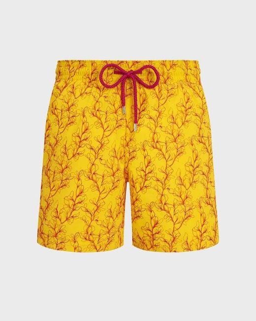 Vilebrequin Embroidered Swim Trunks X-ray Seaweed - Limited Edition - Swimwear - Mistral - Yellow - Size L for men