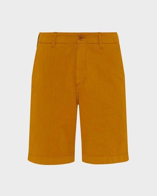 Vilebrequin Yellow Satin Cotton Bermuda Shorts Solid for men