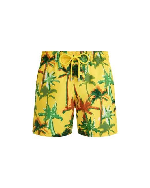 Vilebrequin Ultraleichte Und Verstaubare Palms Offset Badeshorts Für Herren in Yellow für Herren