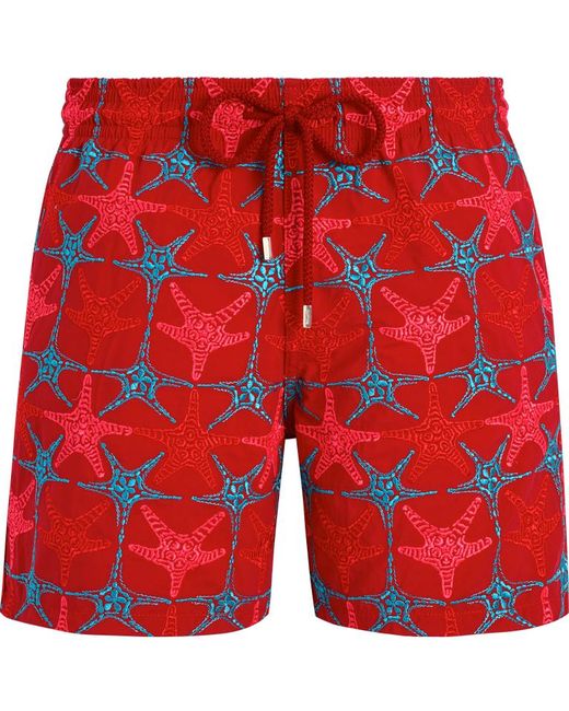 Maillot De Bain Homme Brode Starfish Vilebrequin pour homme en coloris Rouge Lyst