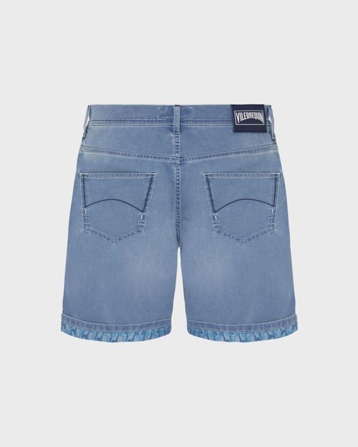 Vilebrequin Blue Denim Bermuda Shorts Turtles Net for men