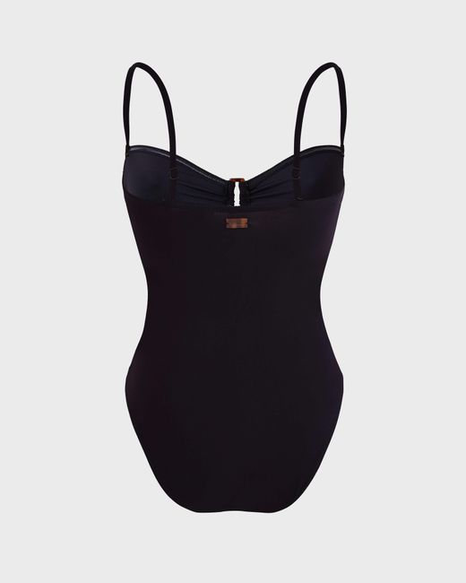 Vilebrequin Black Bandeau One-piece Swimsuit Solid