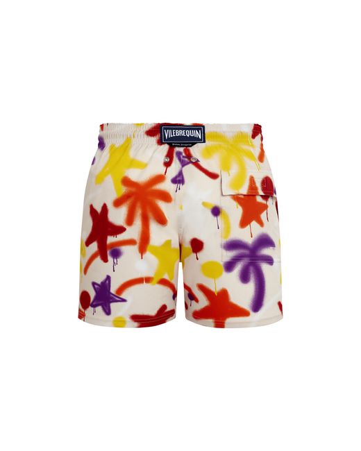 Vilebrequin Red Stretch Short Swim Shorts Spray Paint - Vbq X Palm Angels for men