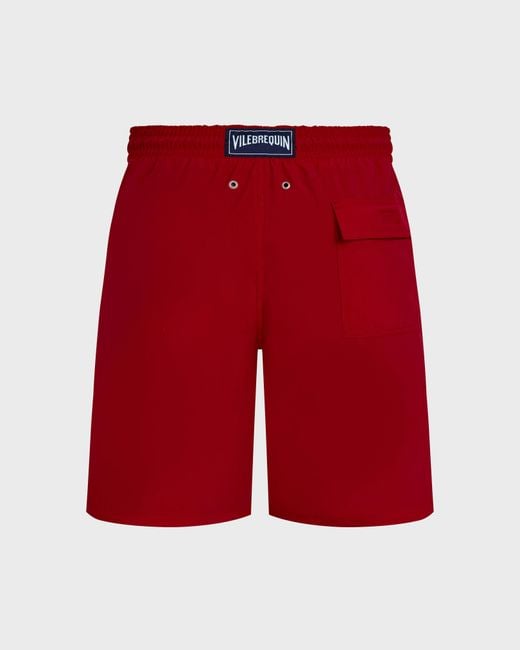 Vilebrequin Long Swim Shorts Water-reactive Ronde Des Tortues - Swimwear - Okoa - Red - Size S for men