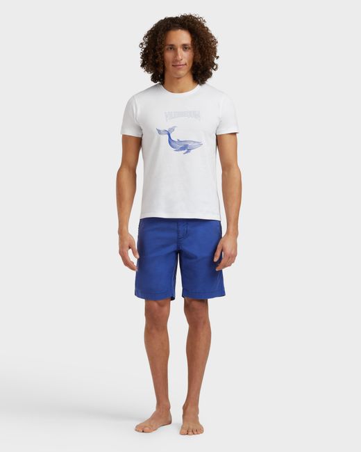 Vilebrequin White Organic Cotton T-Shirt Whales for men