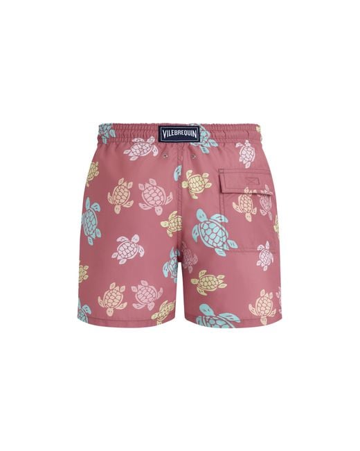 Vilebrequin Red Swim Shorts Tortues Multicolores for men