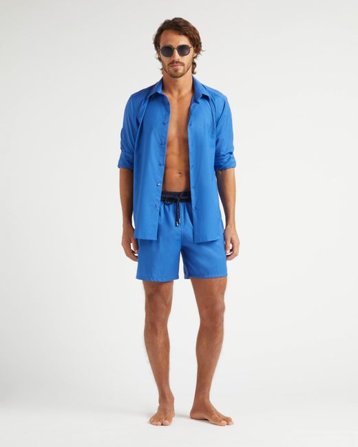Vilebrequin Blue Merino Wool Super 120's Swim Shorts Bicolor for men
