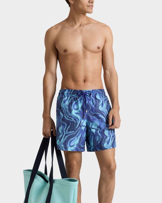 Vilebrequin Swim Trunks Marble - Swimwear - Moorea - Blue - Size S for men