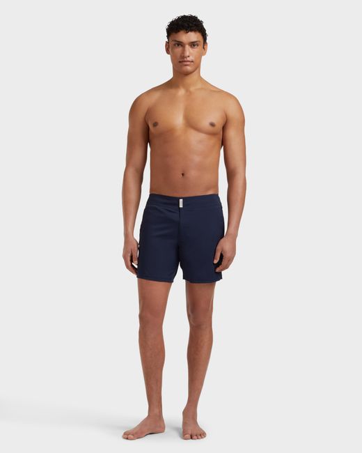 Vilebrequin Blue Flat Belt Stretch Swim Trunk Solid for men