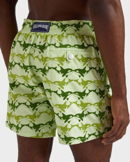 Vilebrequin Green Swim Shorts Embroidered Orcas for men