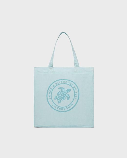 Vilebrequin Blue Linen Beach Bag Solid