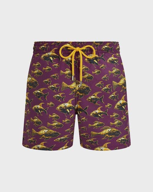 Vilebrequin Red Swim Shorts Meca Fish for men
