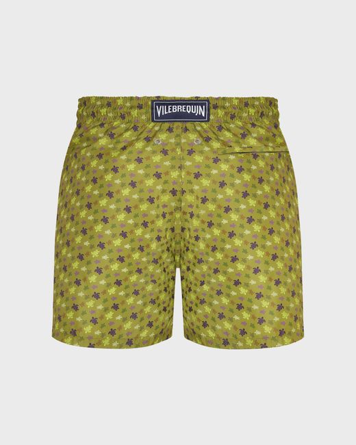 Vilebrequin Green Ultra-Light And Packable Swim Shorts Micro Ronde Des Tortues for men