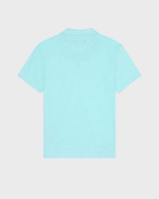 Vilebrequin Blue Linen Jersey Polo Solid for men