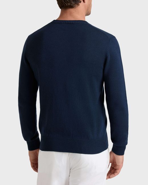 Vilebrequin Blue Cotton And Cashmere Crewneck Sweater Turtle for men