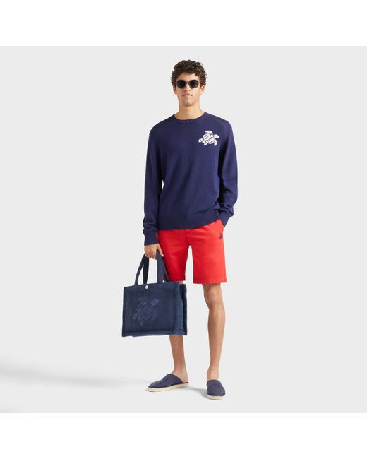 Vilebrequin Turtle Stretch-bermudashorts Aus Baumwolle Für Herren in Red für Herren