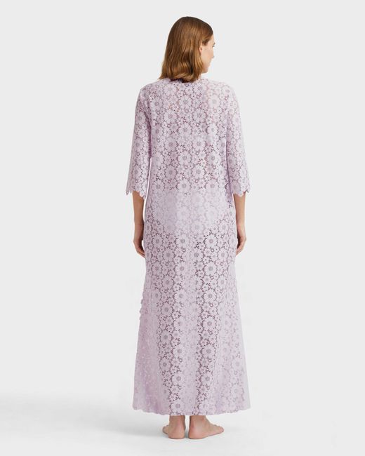 Vilebrequin Pink Guipure Kaftan Flowers Lace