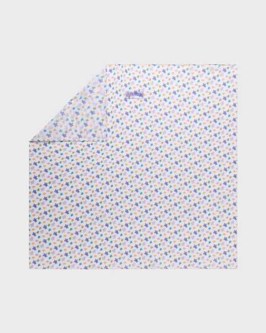 Vilebrequin White Cotton Voile Scarf Micro Ronde Des Tortues