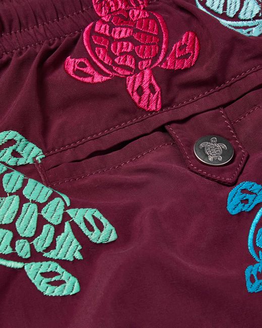 Vilebrequin Embroidered Swim Trunks Ronde Des Tortues - Limited Edition - Swimwear - Mistral - Red - Size L for men