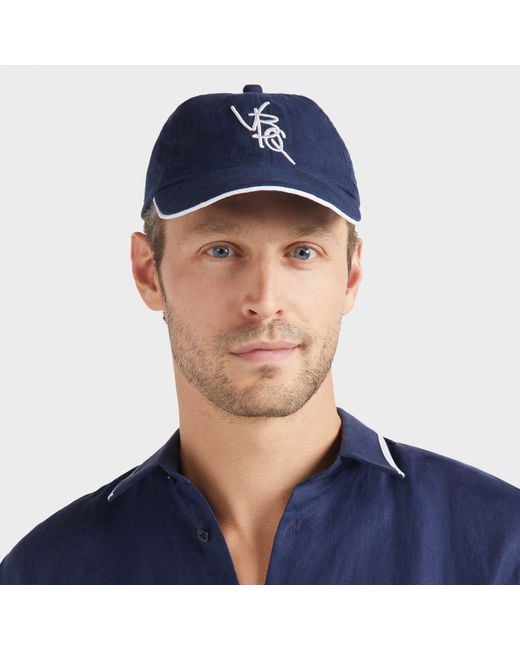 Vilebrequin Blue Linen Cap Vbq Line for men