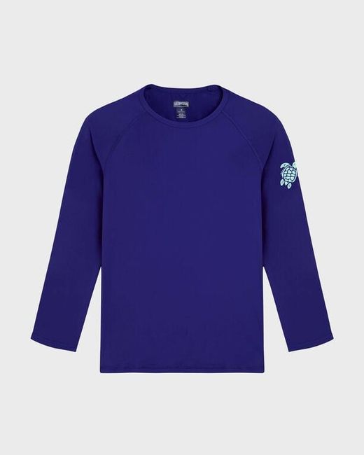 Vilebrequin Uv Protection Long Sleeves Rashguard Turtle - Rashguard - Regulary - Blue - Size Xs for men