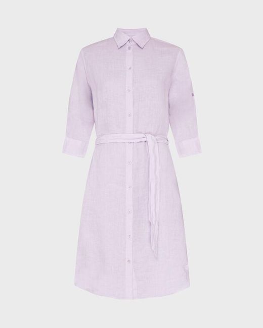 Vilebrequin Pink Linen Shirt Dress Solid