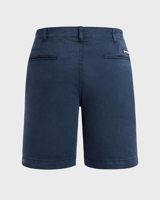 Vilebrequin Blue Satin Cotton Bermuda Shorts Solid for men
