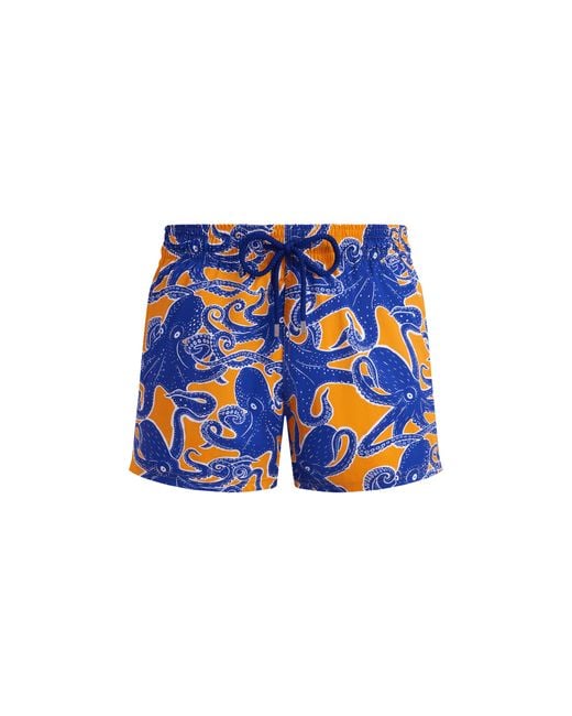 Vilebrequin Blue Stretch Short Swim Trunks Poulpes for men