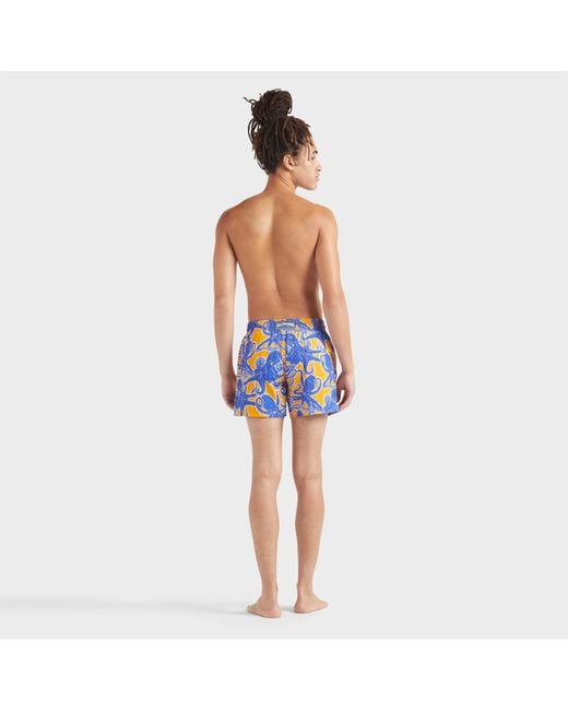 Vilebrequin Blue Stretch Short Swim Trunks Poulpes for men