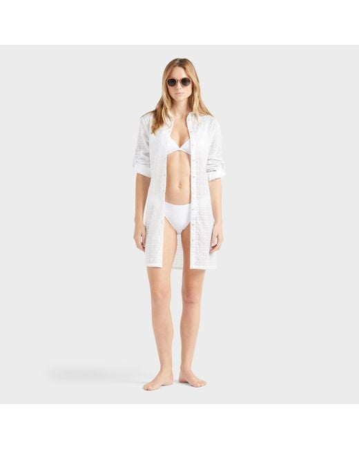Bas De Maillot De Bain Culotte Midi Femme Broderie Anglaise Vilebrequin en coloris White