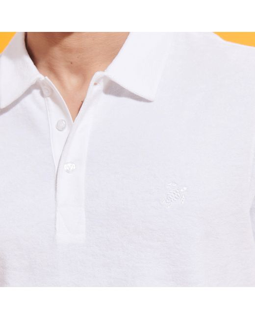 Vilebrequin Solid Polohemd Aus Jacquard Für Herren in White für Herren