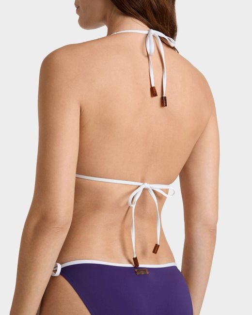 Vilebrequin Blue Triangle Bikini Top Solid