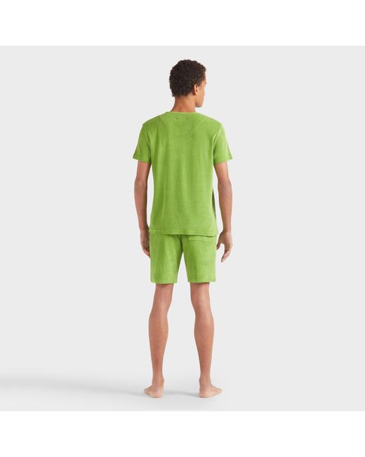 Vilebrequin Green Einfarbiges -t-shirt Aus Frottee