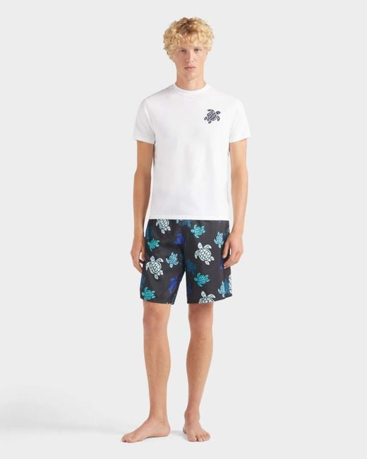 Vilebrequin Organic Cotton T-shirt Embroidered Turtle - Tee Shirt - Portisol - White - Size S for men